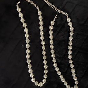 Custom necklace faux pearls. Couples matching prom..